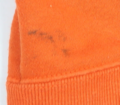 Close-up detail of Quiksilver boys’ orange full zip hoodie -, size 6-7, years