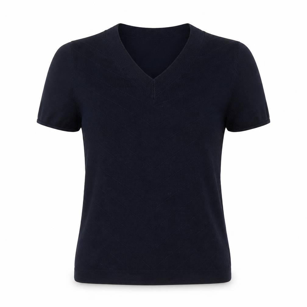 Viyella Women's Black V-Neck Cotton Pullover Jumper, S