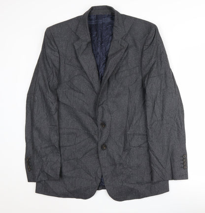 Additional front view of Jaeger Men's Grey Wool Blazer 42 Regular Fit
