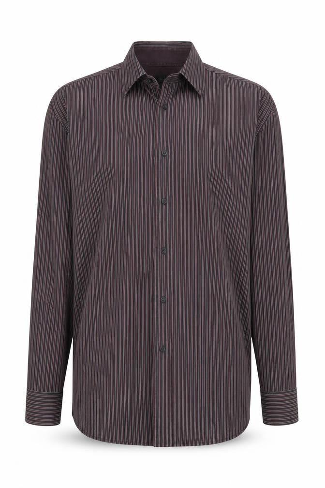 Jasper Conran Men's Black Striped Long Sleeve Shirt - 15.5