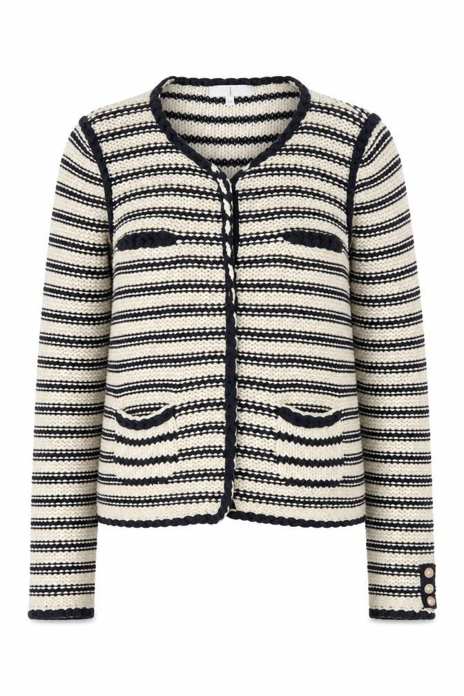 Jasper Conran Women's Black Striped Cardigan Size 14