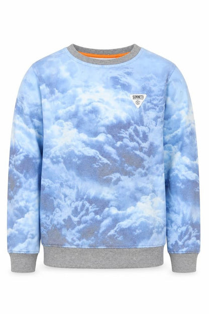 Front view of Sonneti boys’ blue pullover sweatshirt 12-13 years