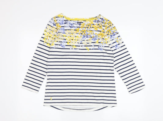 Joules Women's Multicoloured Floral Striped Tunic T-Shirt, Size 6
