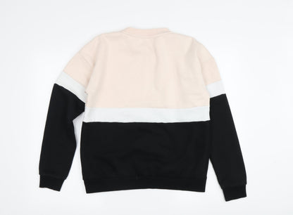 Back view of Fila Women's Colourblock Sweatshirt XS - Black/Beige