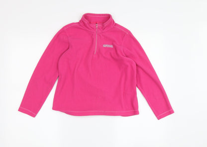 Additional front view of Bloome girls’ pink fleece pullover sweatshirt 9-10 years