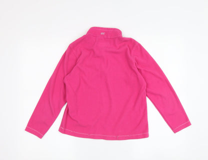 Back view of Bloome girls’ pink fleece pullover sweatshirt 9-10 years