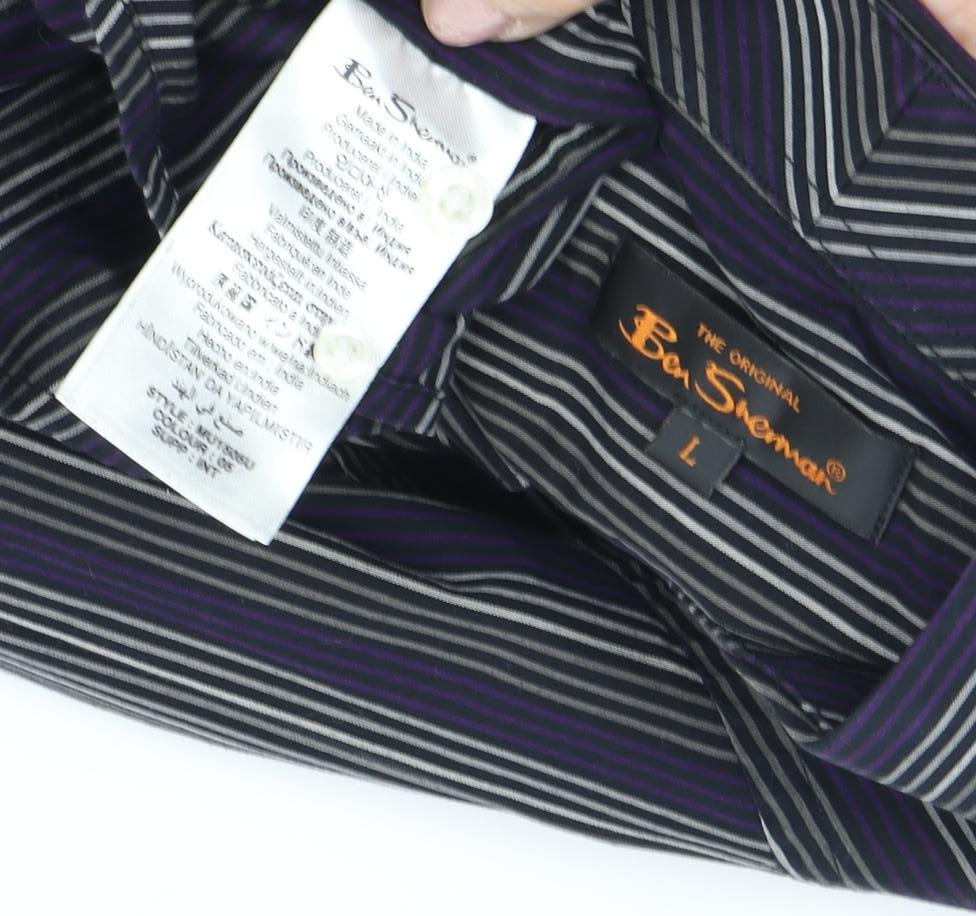 Ben Sherman Men's Multicoloured Striped Shirt L