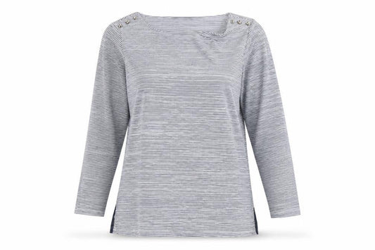 Jasper Conran Women's Blue Striped T-Shirt, Size 14