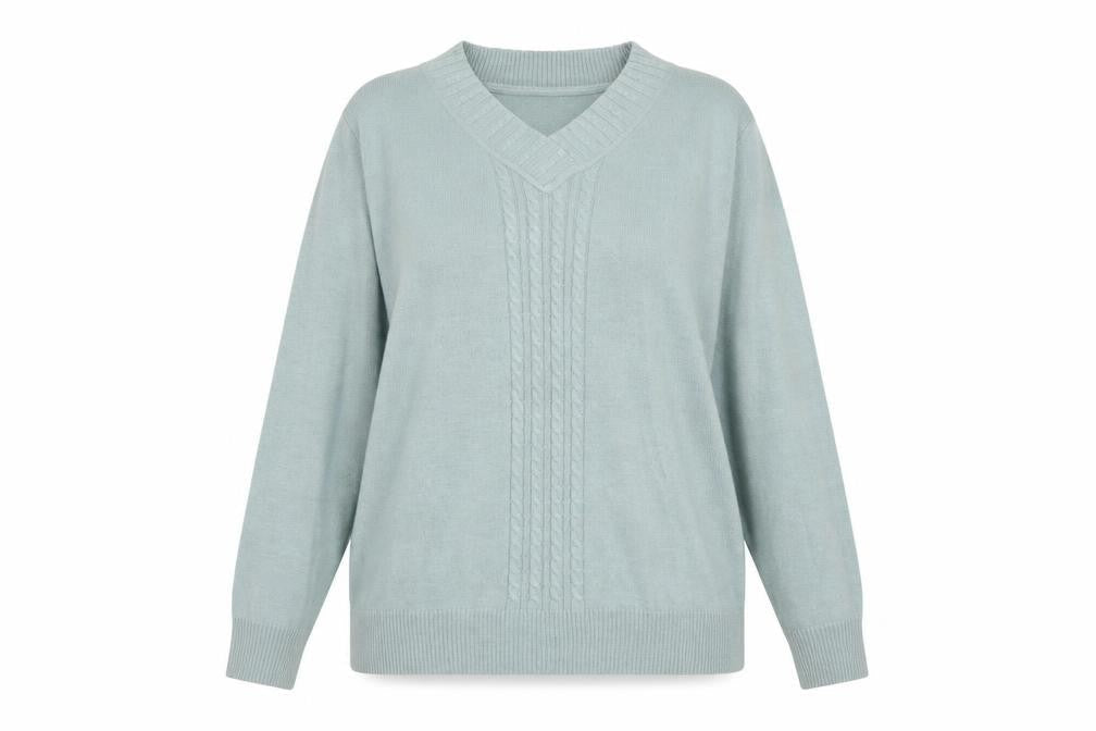 Eastex Women's Green Cable-Knit Pullover Jumper Size 16