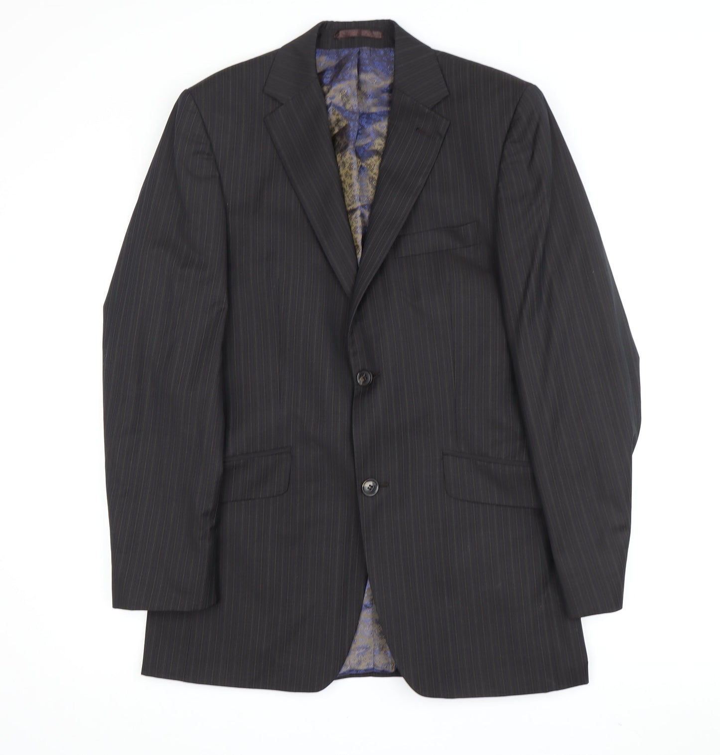 STVDIO Jeff Banks Men's Black Pinstripe Blazer, 36 Regular