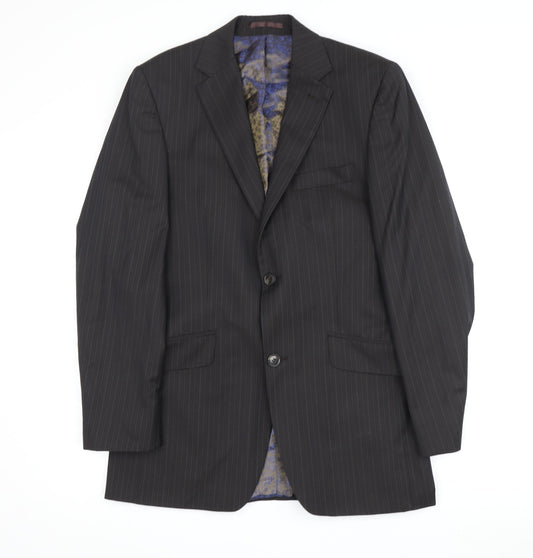 STVDIO Jeff Banks Men's Black Pinstripe Blazer, 36 Regular