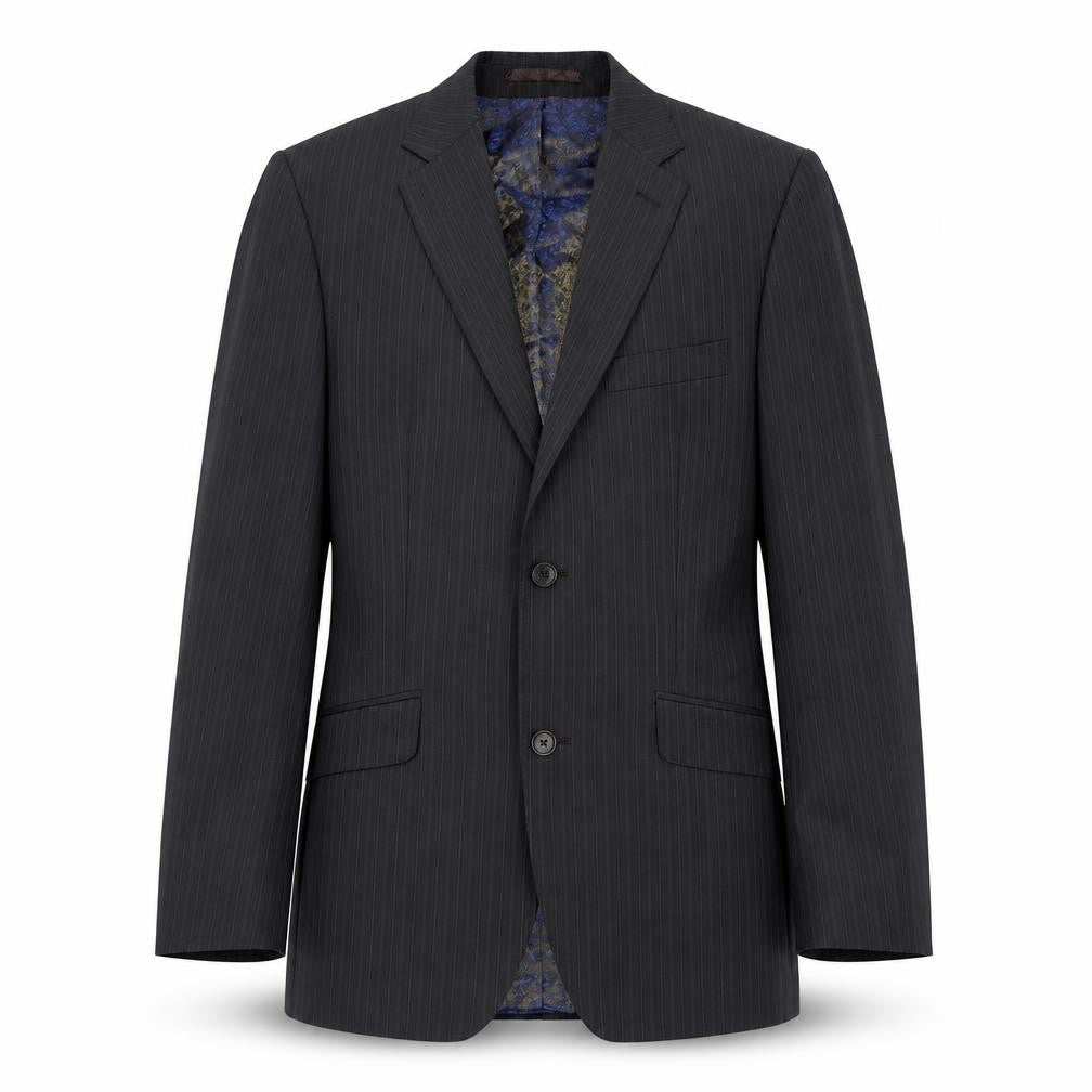 STVDIO Jeff Banks Men's Black Pinstripe Blazer, 36 Regular