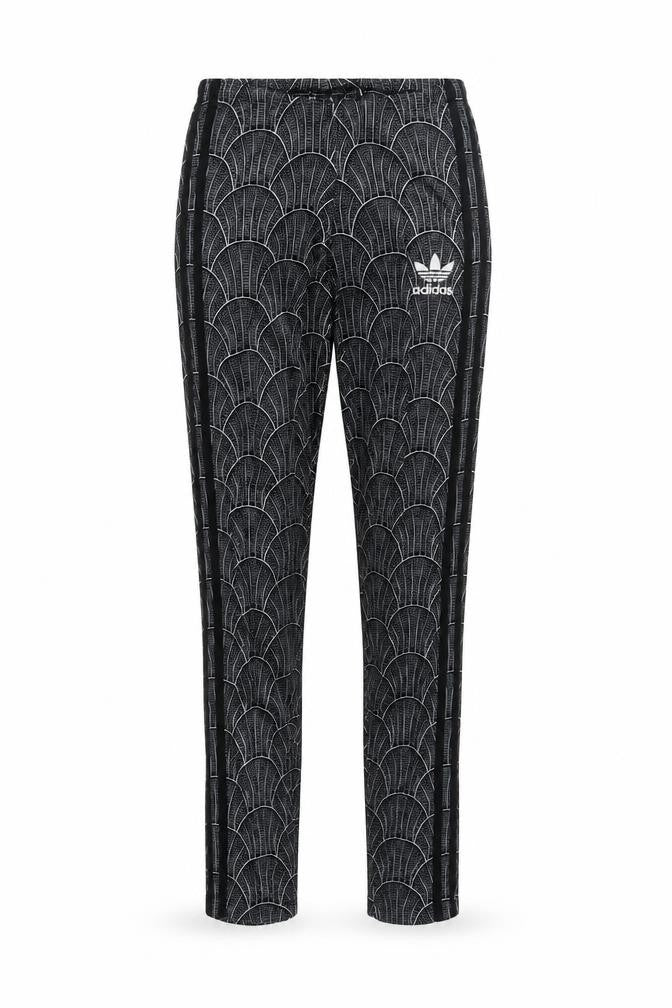 Adidas Women's XS Black Track Pants with Geometric Pattern