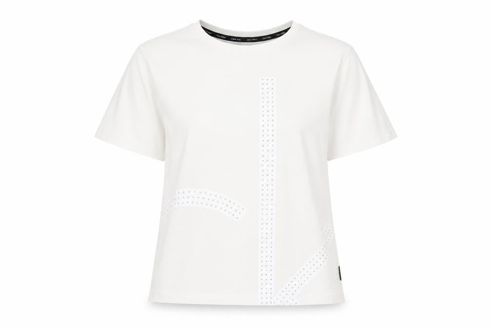 Calvin Klein Women's White XS Casual T-Shirt Basic