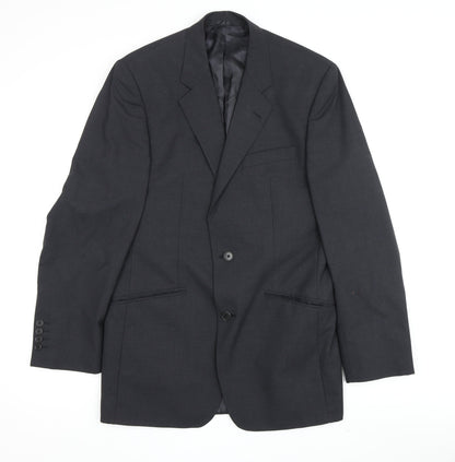 Additional front view of Jaeger Men's Grey Wool Blazer 38 Regular