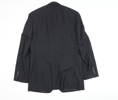 Back view of Jaeger Men's Grey Wool Blazer 38 Regular