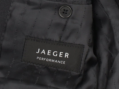 Close-up detail of Jaeger Men's Grey Wool Blazer 38 Regular