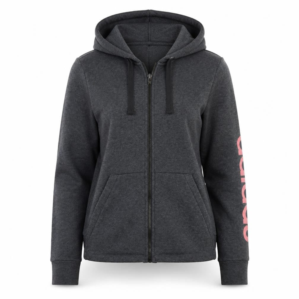 Adidas Women's Grey Full Zip Hoodie Size 8