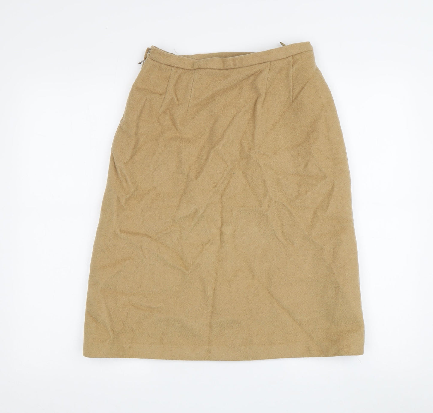 Jaeger Women's Beige Knee Length Wool Pencil Skirt