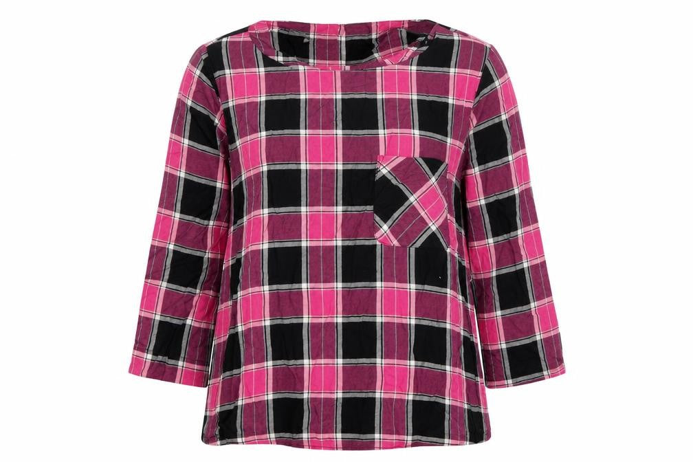 Laura Ashley Women's Plaid Blouse, 3/4 Sleeve, Size 10