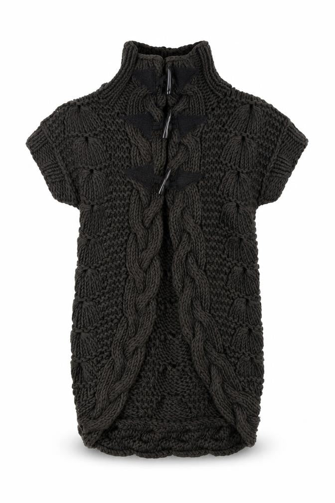 Ted Baker Women’s Black Cable-Knit Cape Jumper High Neck