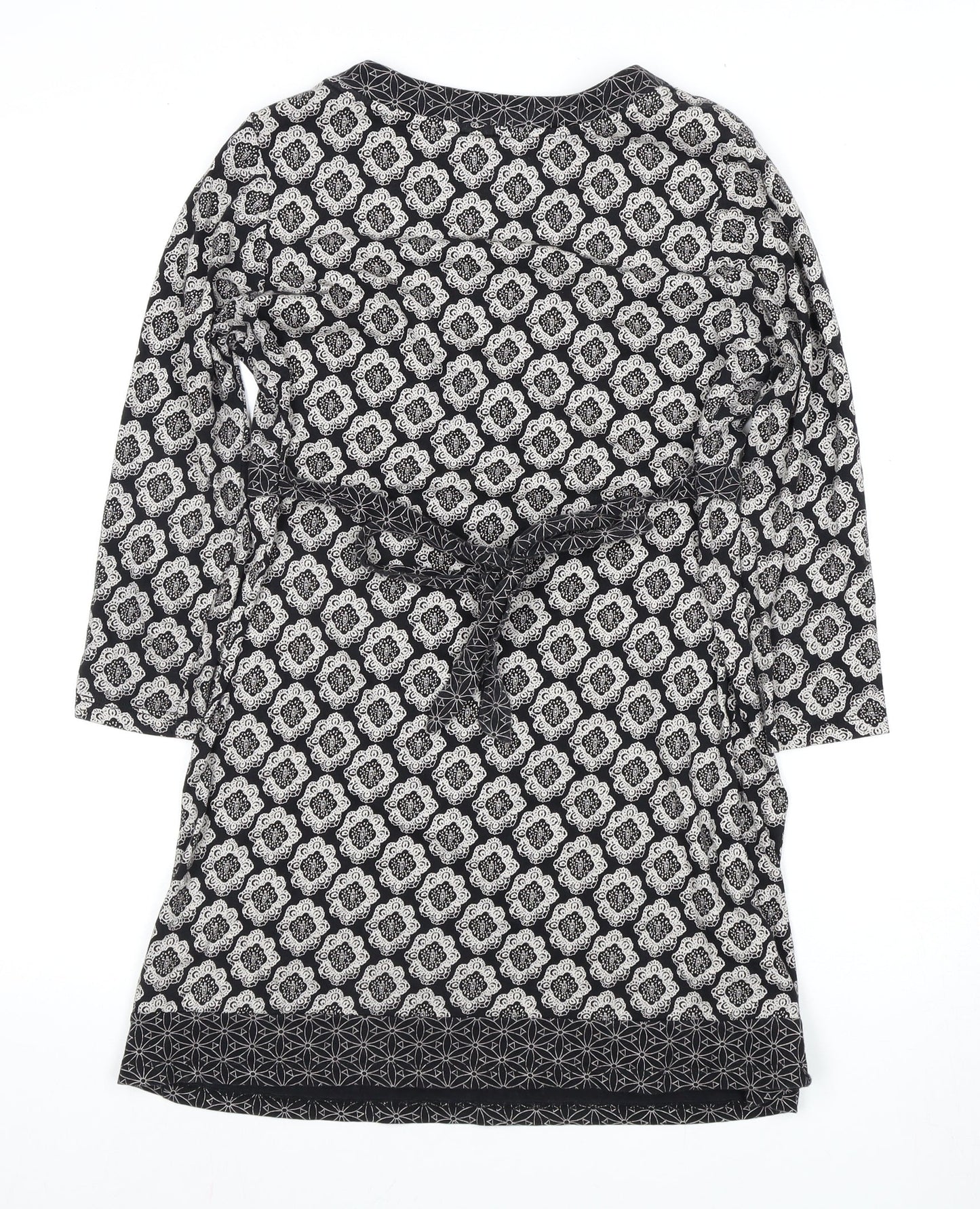 Laura Ashley Women's Black Geometric Retro Dress Size 8
