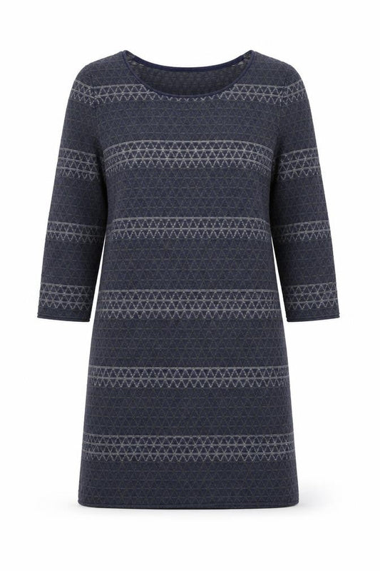 White Stuff Women's Blue Geometric Knee Length Shift Dress