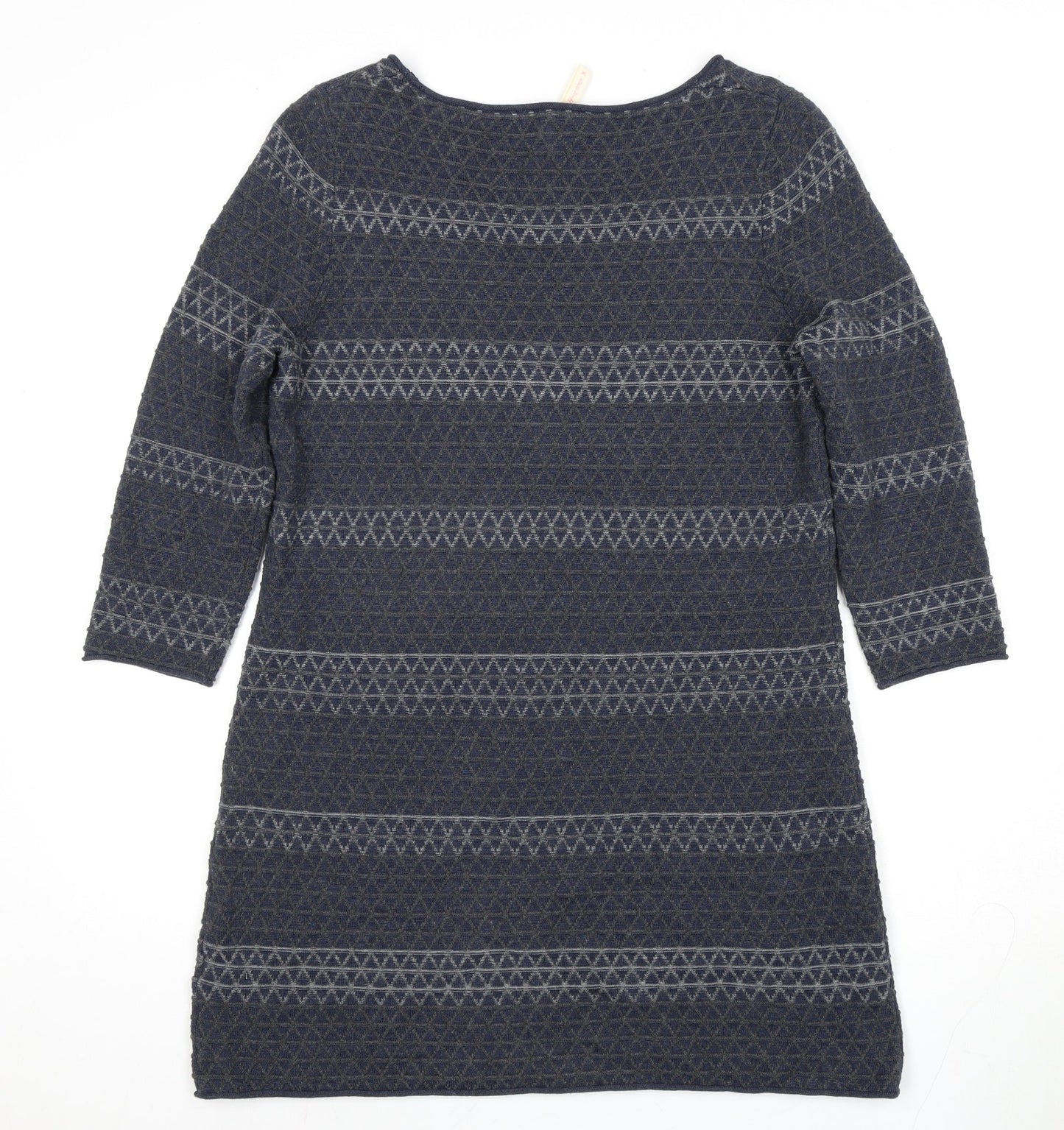 White Stuff Women's Blue Geometric Knee Length Shift Dress