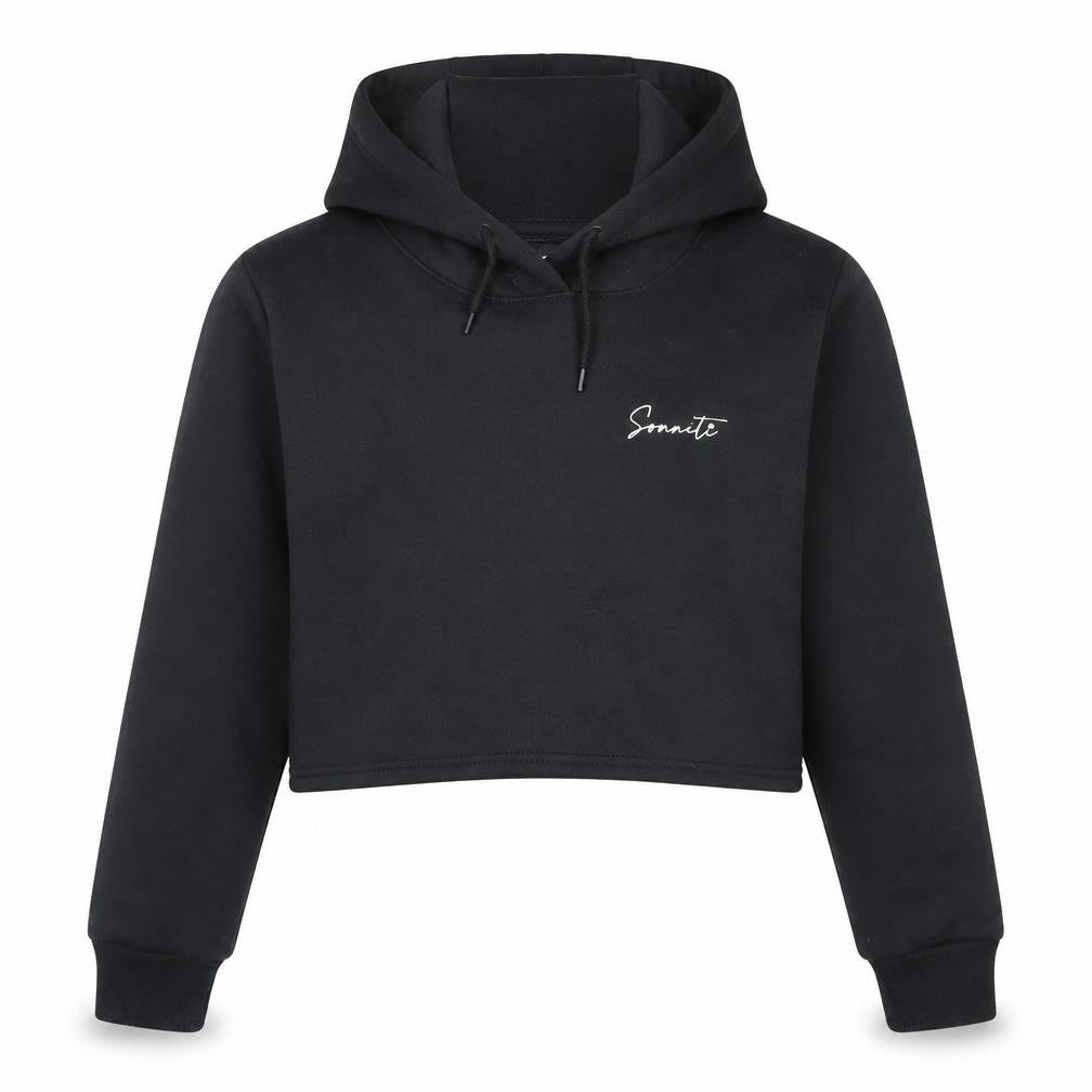 Soviet London Girls Black Pullover Hoodie, Size 10-11 Years