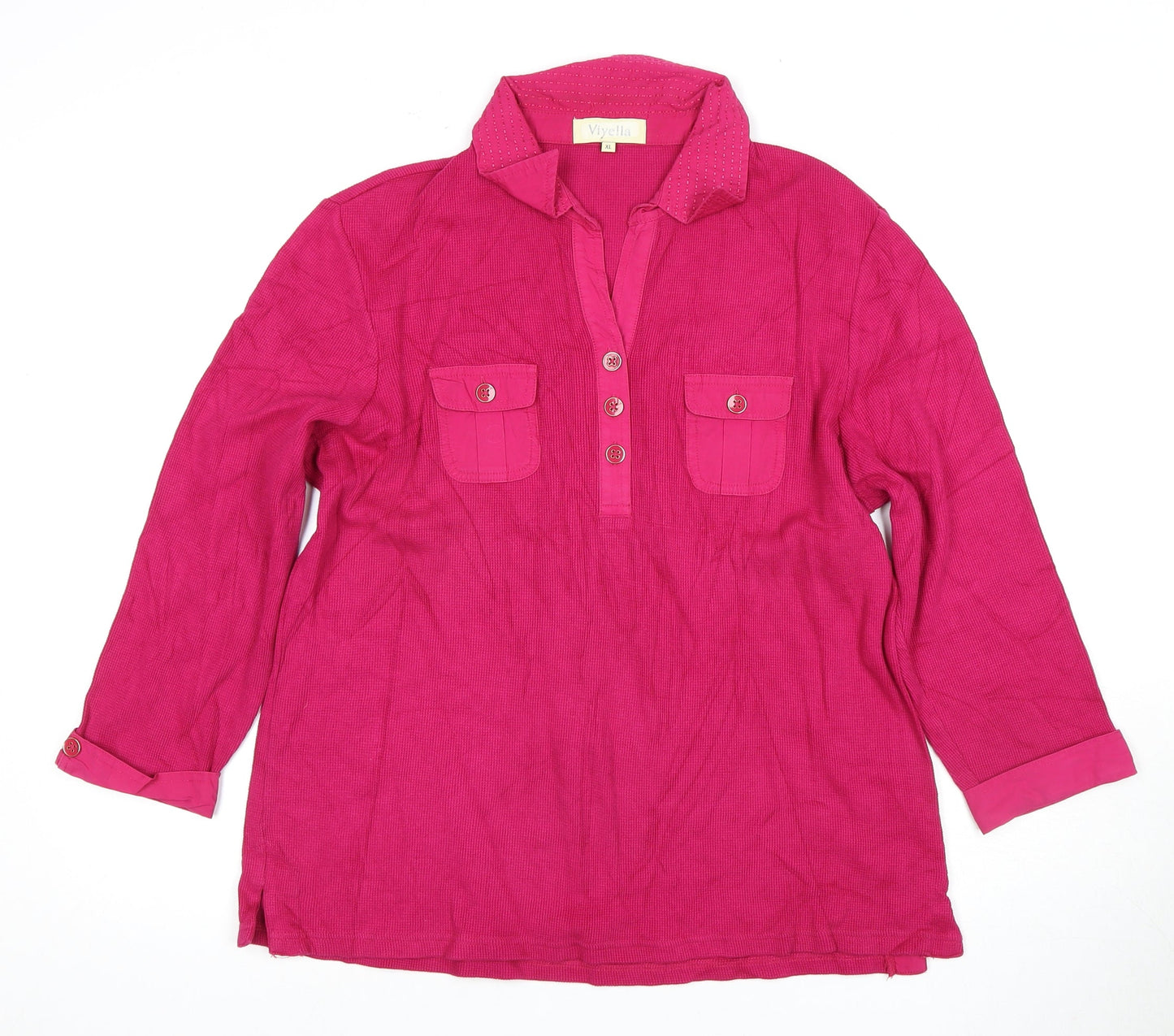 Viyella Women's Pink XL Collared Button-Up Shirt