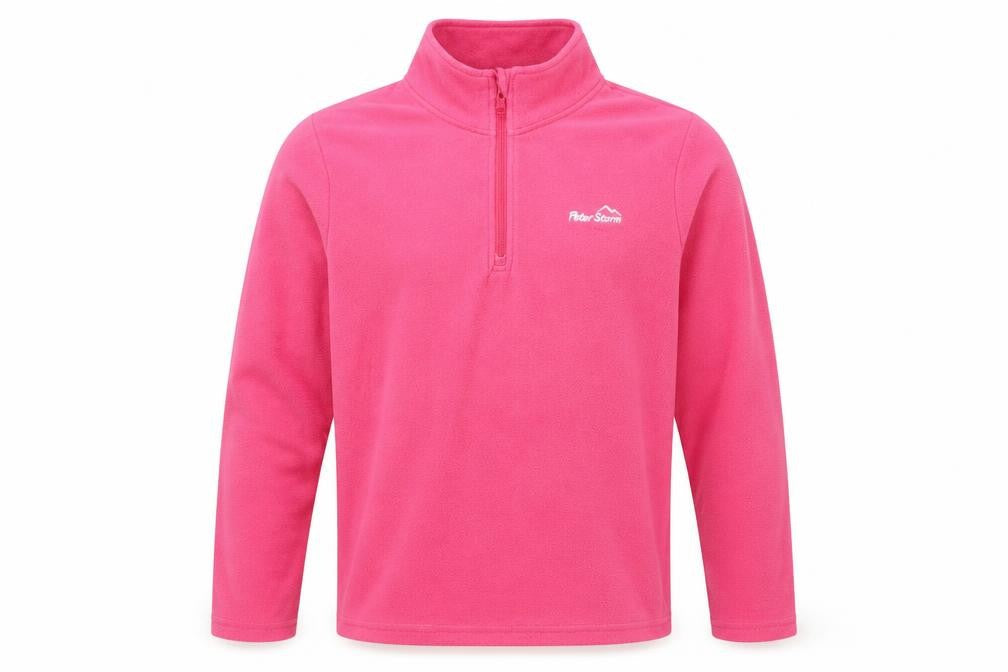 Peter Storm Girls Pink Fleece Sweatshirt 11-12 Years, 1/2 Zip