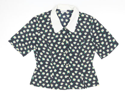 Preloved Eastex Women's Multicoloured Floral Blouse Size 8 - Front