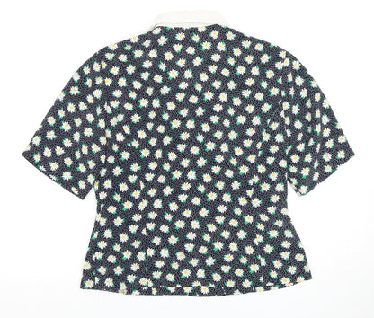 Preloved Eastex Women's Multicoloured Floral Blouse Size 8 - Back