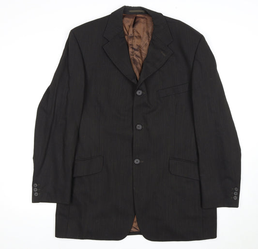 Jeff Banks Men's Black Wool Blazer Jacket Size 42R