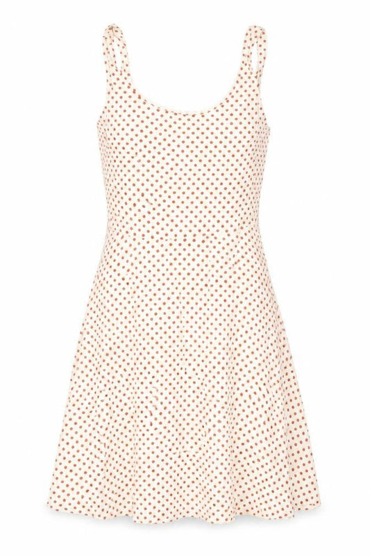 Jacqueline de Yong Women White Polka Dot Skater Dress Sz 6