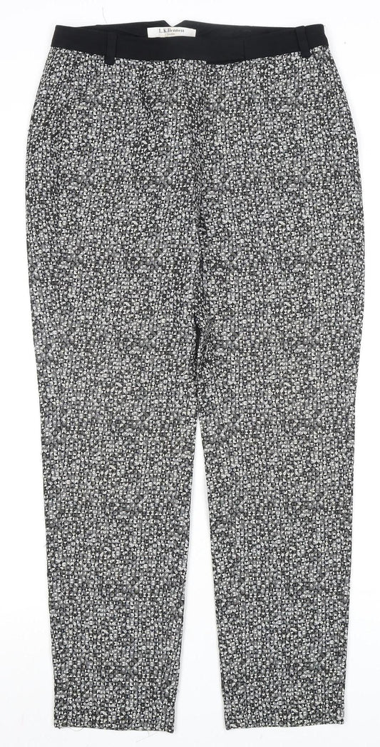 L.K. Bennett Women's White Geometric Trousers UK 8