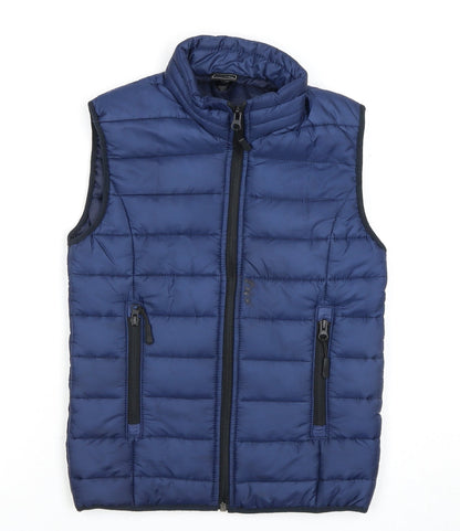 Additional front view of The North Face boys’ blue puffer vest, size 5