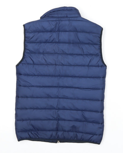 Back view of The North Face boys’ blue puffer vest, size 5