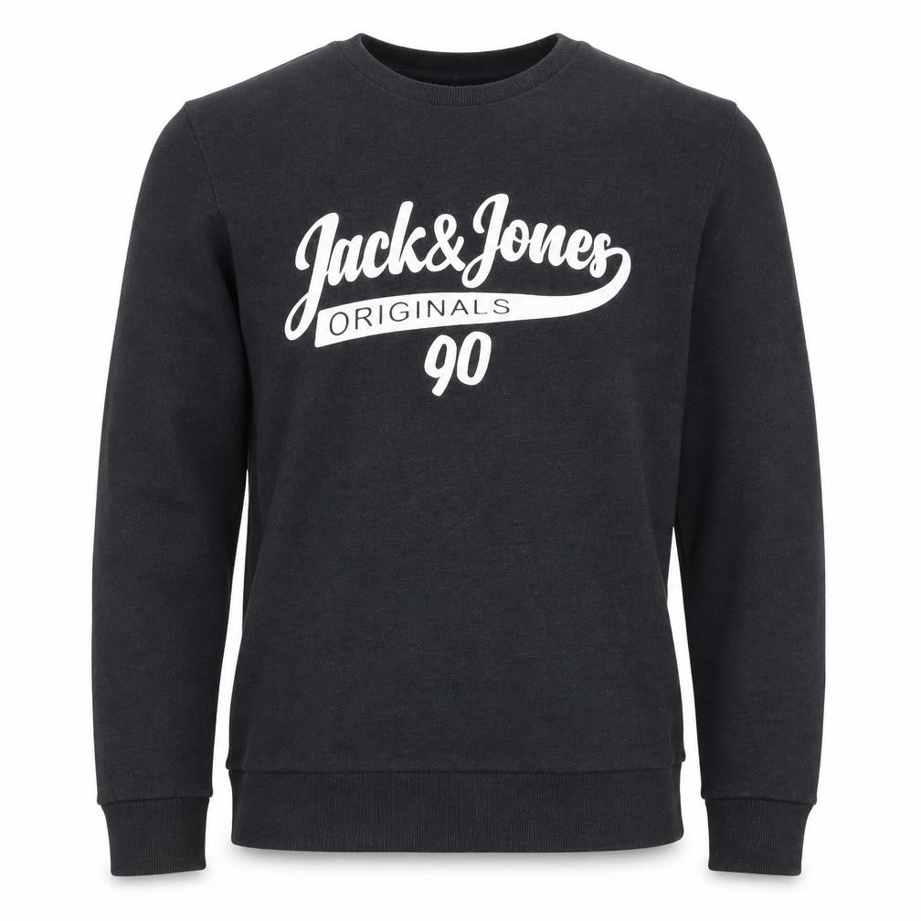 Jack & Jones Men's Black Graphic Pullover Sweatshirt S