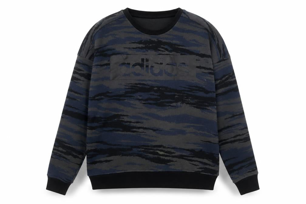 Adidas Men's Blue Camouflage Pullover Sweatshirt, Size S