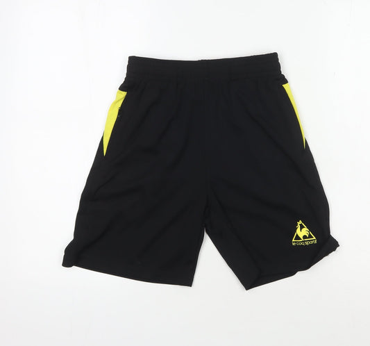 Le Coq Sportif Boys Black Athletic Shorts M