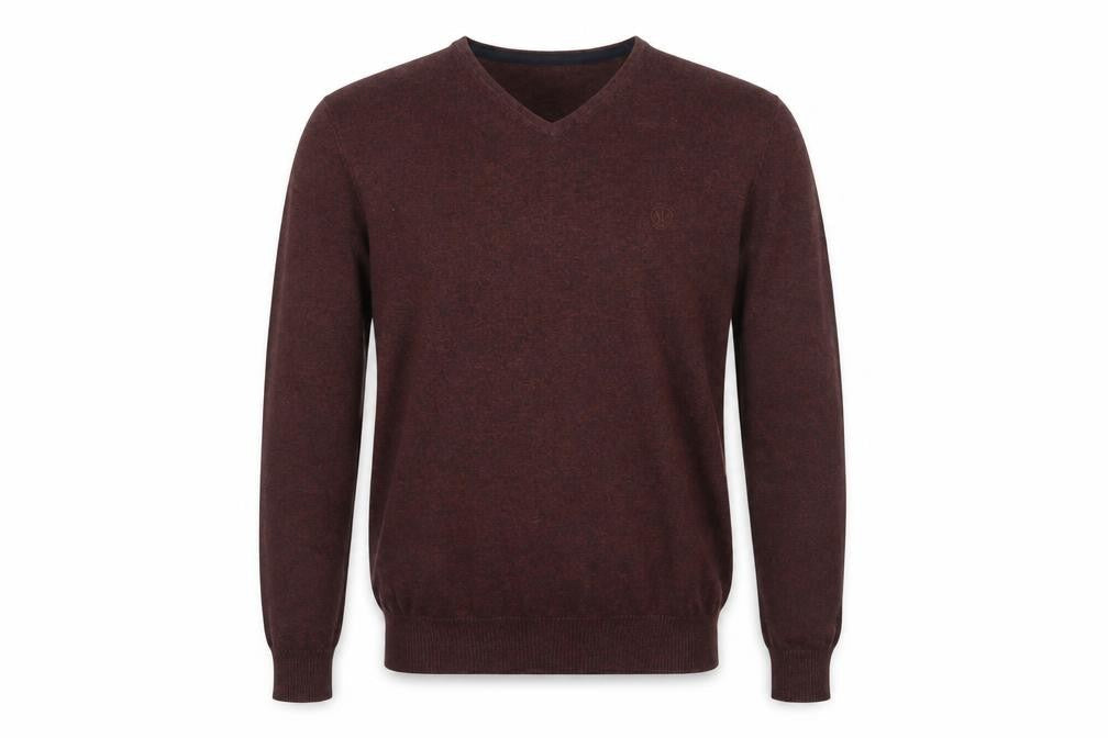 Fat Face Men's Brown V-Neck Pullover Jumper S
