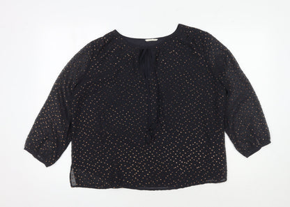 Hush Women's Black Polka Dot Blouse Size 10