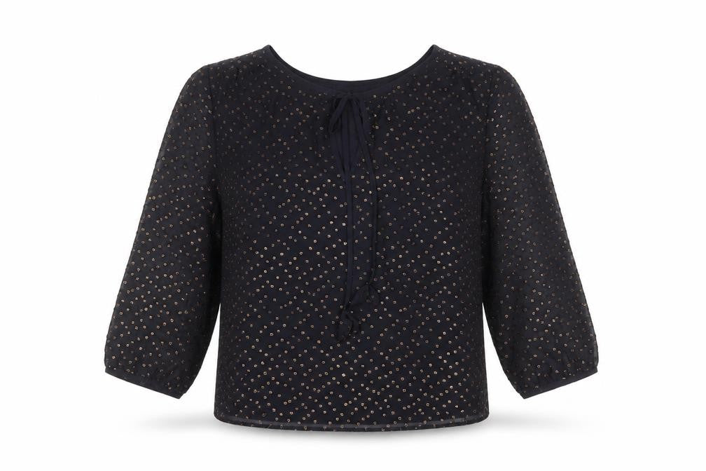 Hush Women's Black Polka Dot Blouse Size 10