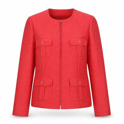 Viyella Women's Red Blazer Jacket Size 10 Bouclé