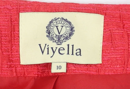 Viyella Women's Red Blazer Jacket Size 10 Bouclé