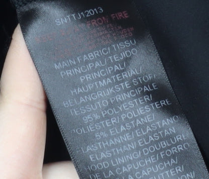 Brand and care label for Sonneti boys’ black pullover hoodie 10-12 years