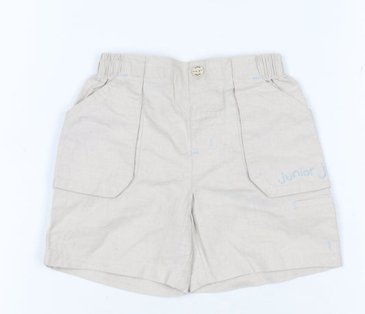 Jasper Conran Beige Linen-Cotton Baby Shorts, 9-12 Months