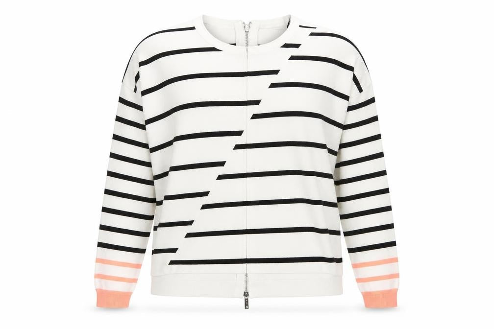 Karen Millen Women's White Striped Cardigan Size 2