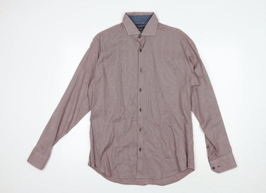 Jeff Banks Men's Red Geometric Shirt, Size M, Long Sleeve
